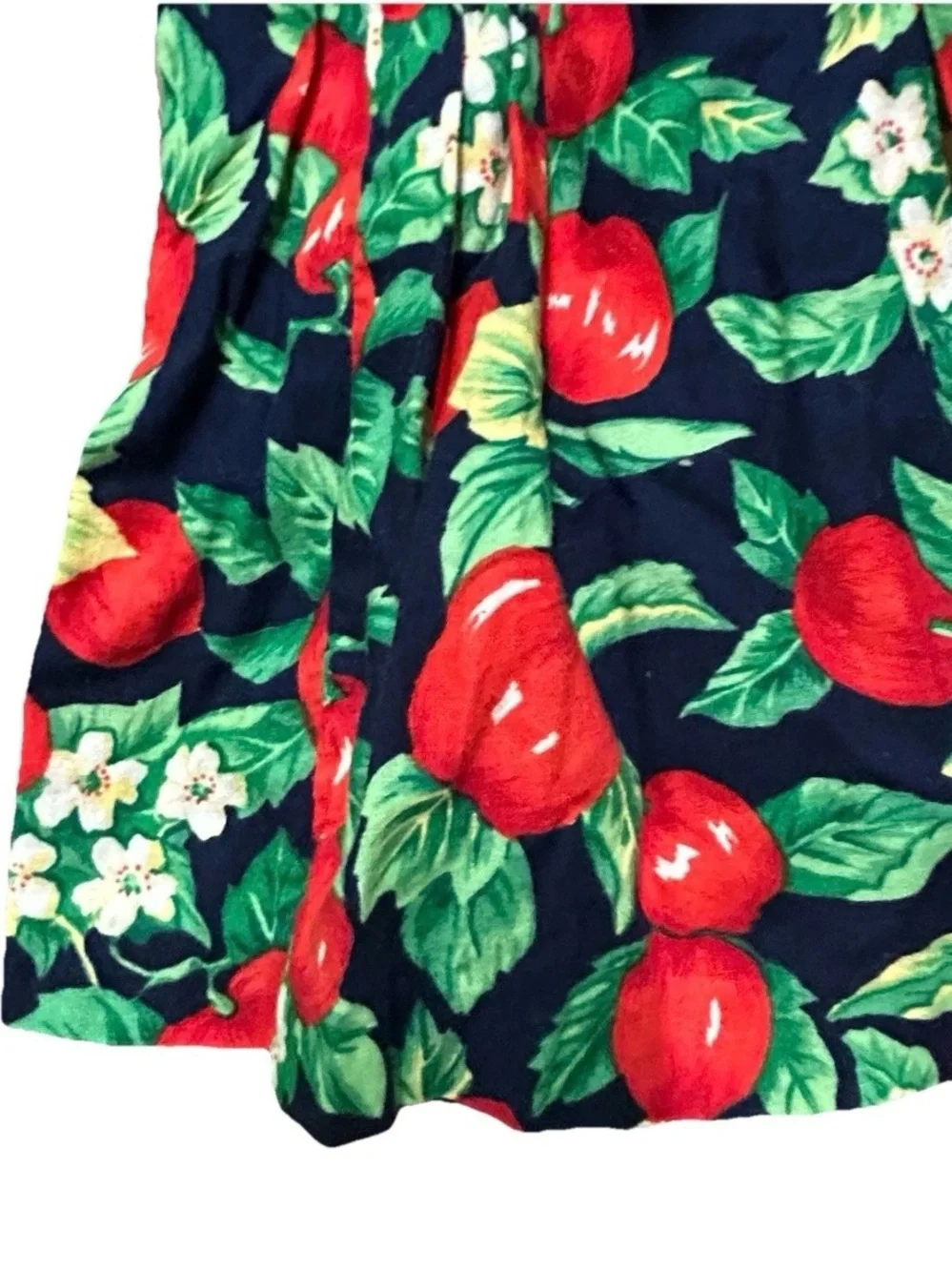 Vintage Toddler Girl Plum Pudding Ltd. Long Sleeve Dress Apples Size 3T